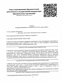 Выписка из реестра лицензий